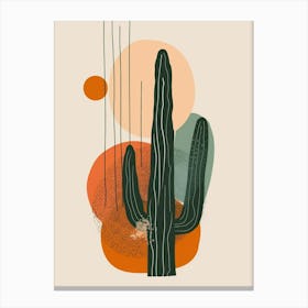 Rat Tail Cactus Minimalist Abstract Illustration 1 Canvas Print