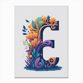 Colorful Letter E Illustration 47 Canvas Print