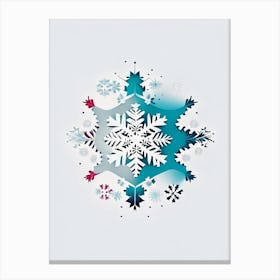 Irregular Snowflakes, Snowflakes, Minimal Line Drawing 1 Canvas Print