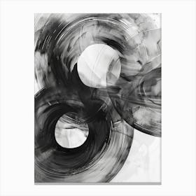 Black And White Abstract Painting 12 Canvas Print