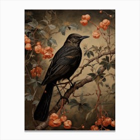 Dark And Moody Botanical Cuckoo 2 Canvas Print