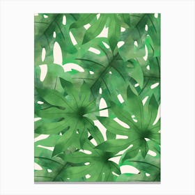 Tropical Leaves Garden Illustration Canvas Print