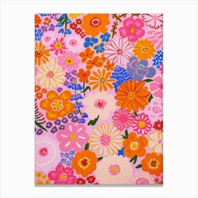 Pink Flower Painting Canvas Print