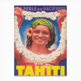Tahiti Vintage Travel Poster Canvas Print