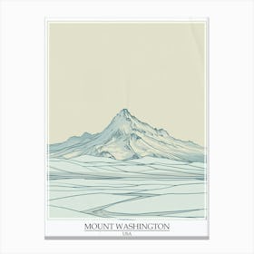 Mount Washington Usa Color Line Drawing 3 Poster Canvas Print