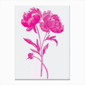 Hot Pink Peony 1 Canvas Print