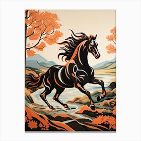 A Horse Painting In The Style Of Gouache Painting 1 Canvas Print
