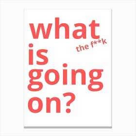 What Is The Fk Going On? Canvas Print