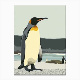 King Penguin Deception Island Minimalist Illustration 2 Canvas Print