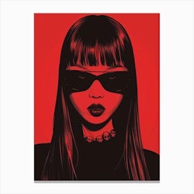 Asian Girl With Sunglasses 3 Canvas Print