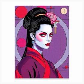 Geisha Soft Color Illustration Canvas Print