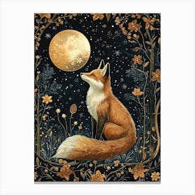 William Morris Night Fox Print Morris Museum Poster Morris Exhibition Poster Painting Fox Full Canvas Print