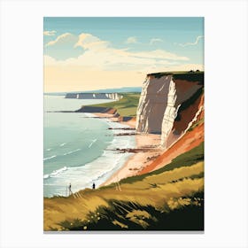 Jurassic Coast England 3 Hiking Trail Landscape Canvas Print