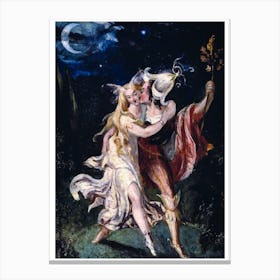 The Fairy Lovers Painting ~ Theodor Richard Edward von Holst (1810— 1844) Antique Valentines ~ Elven King and Queen 1 Canvas Print