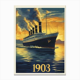 Aihrgdesign A Vintage Travel Poster Of A Luxurious Steamship Canvas Print