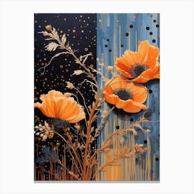 Surreal Florals Flax Flower 3 Flower Painting Canvas Print