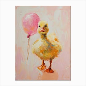 Cute Duck 4 With Balloon Canvas Print