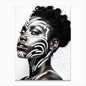 Mural Photo Of Beautiful Black Woman 2 Canvas Print