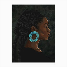 Afro Hoop Earrings Canvas Print