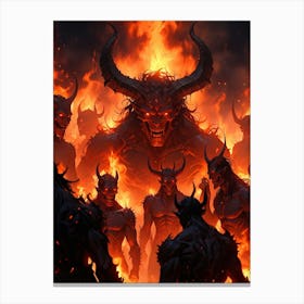 Demons In Flames 1 Canvas Print