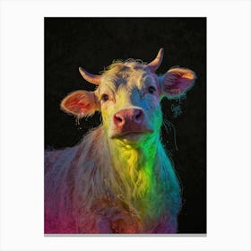 Rainbow Cow Canvas Print