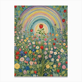 Strawberry Patch Rainbow Canvas Print