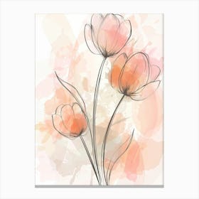 Watercolor Tulips 6 Canvas Print