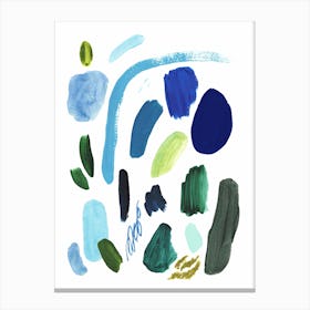 Electric Blue Painting Palette Abstract Canvas Print