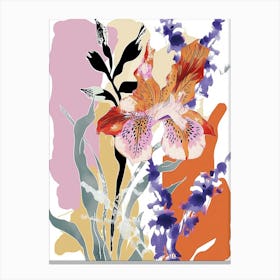 Colourful Flower Illustration Statice Flower 1 Canvas Print