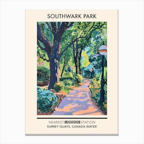 Southwark Park London Parks Garden 4 Canvas Print