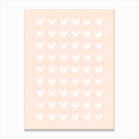 Scribble Hearts - Peachy Pink Canvas Print
