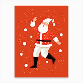 Santa Claus Dancing, Christmas 1 Canvas Print