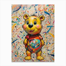 Teddy Bear Childlike Painting Wall Art Print Canvas Print