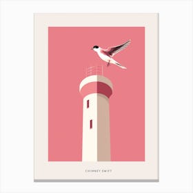 Minimalist Chimney Swift 2 Bird Poster Canvas Print