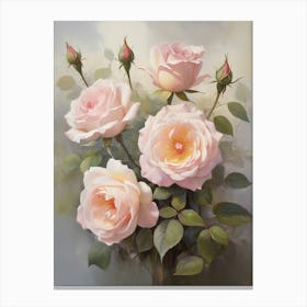 Roses In A Vase Floral Canvas Print