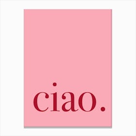 Ciao Pink Red Canvas Print