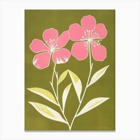 Pink & Green Bergamot 2 Canvas Print