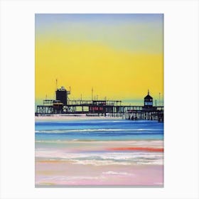 Southend On Sea Beach, Essex Bright Abstract Canvas Print