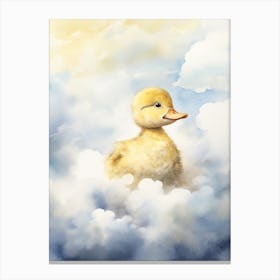 Cute Duckling In The Cloud 2 Canvas Print