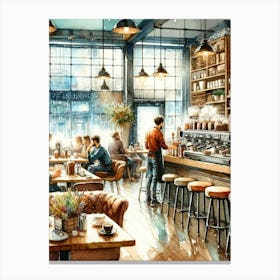 Coffee Shop Interior Design Canvas Print