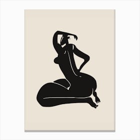 Curvy Nude In Black Canvas Print