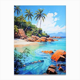 A Painting Of Anse Source Dargent, Seychelles 2 Canvas Print
