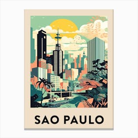 Sao Paulo 3 Vintage Travel Poster Canvas Print