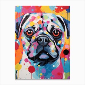 Pug Pop Art Paint Inspired 2 Canvas Print