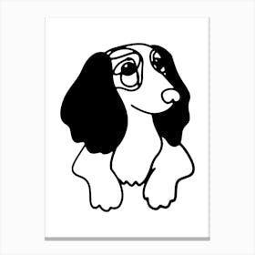 Dachshund hand drawing cute illustration 1 Leinwandbild