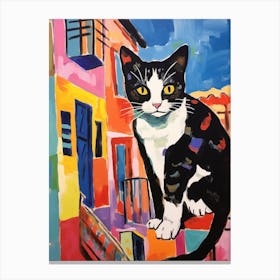 Painting Of A Cat In Essaouira Morocco 1 Canvas Print