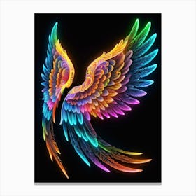 Neon Angel Wings 24 Canvas Print