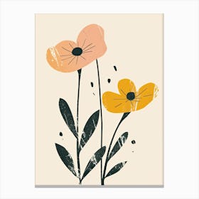 Minneapolis Flower Market Boho Minimalist Style 1 Canvas Print