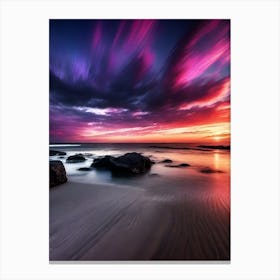 Sunset At The Beach 542 Canvas Print