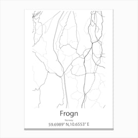 Frogn,Norway Minimalist Map Canvas Print